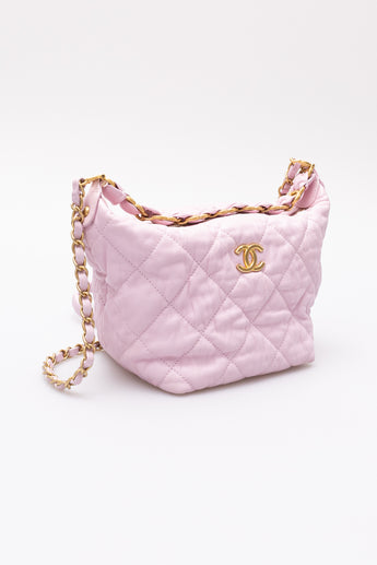 Chanel Crumpled Small Shoulder Bag Baby Pink