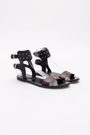 Louis Vuitton Gladiator Monogram Sandals Black