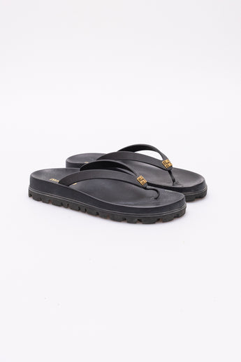 Miu Miu Logo Sandals Black