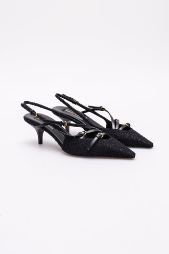 Miu Miu Black Tweed Pointed Heels