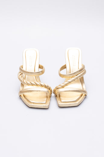 Jimmy Choo Diosa Metallic Sandals Gold