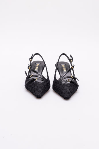 Miu Miu Black Tweed Pointed Heels