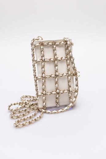 Chanel Tech-Me-Out Clutch White