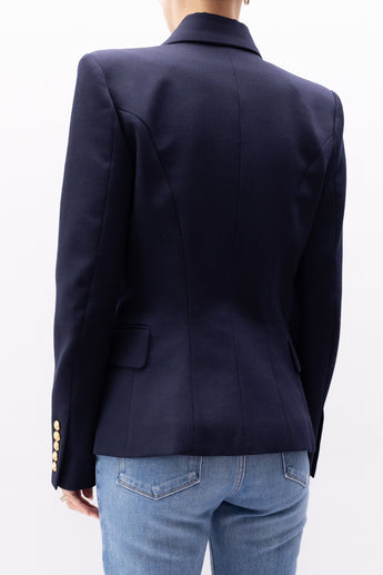 Balmain Double-breasted Wool Blazer Navy