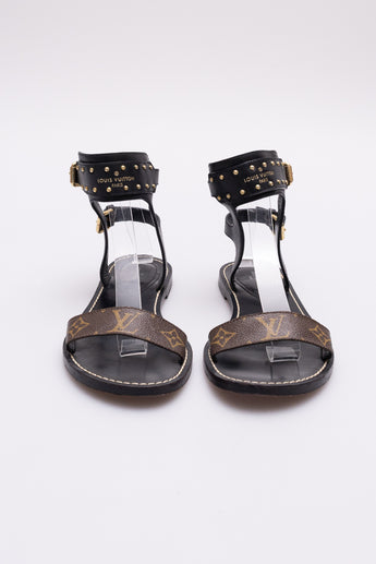 Louis Vuitton Gladiator Monogram Sandals Black