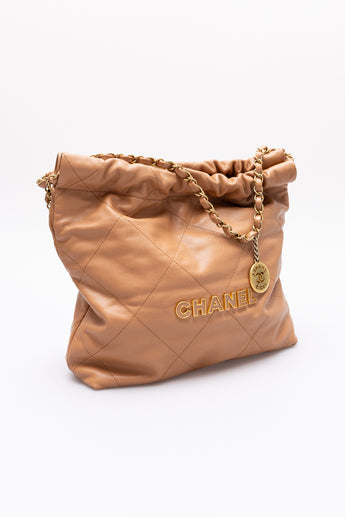 Chanel 22 Small Handbag Caramel