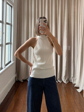 Anine Bing Ribbed Turtle Neck Top