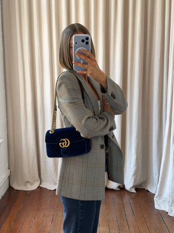 Gucci GG Marmont Velvet Shoulder Bag Blue