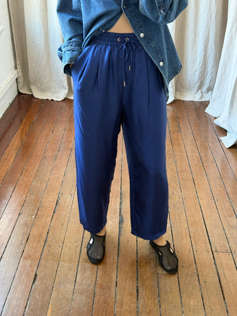 Silk Laundry Twill Slouch Pant Blue