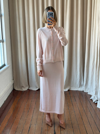 Zimmermann Wool Cardigan and Skirt Pink