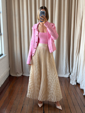 Zimmermann Burnout Sunray Skirt Cream