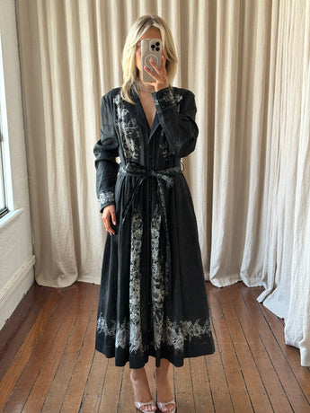 Zimmermann Crush Shirt Midi Dress Black/White