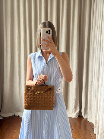 Bottega Veneta Andiamo Intrecciato Small Suede Tote Bag