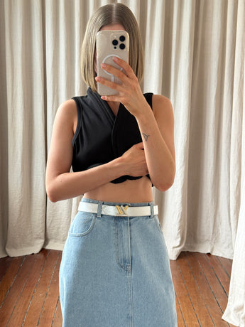 Louis Vuitton Twist Belt Epi Leather Silver