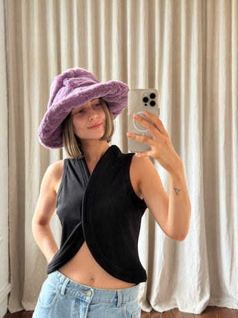 Tom Ford Faux Fur Large Brim Hat Lilac