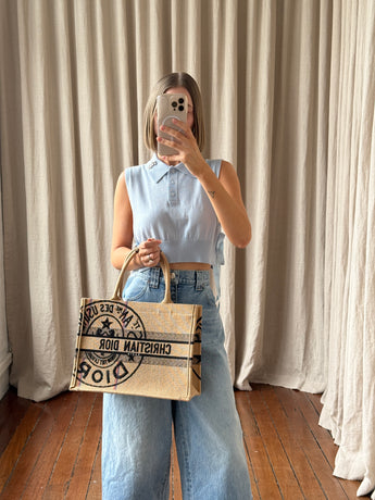 Dior Small Book Tote Jute