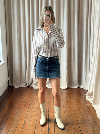Celine Denim Chain Mini Skirt