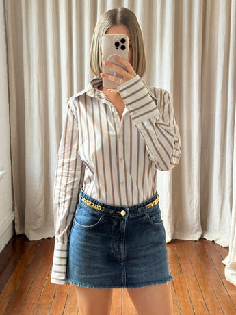 Celine Denim Chain Mini Skirt