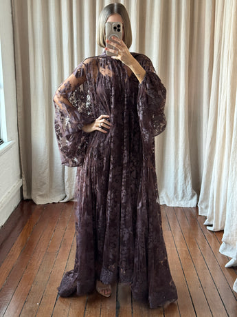 Zimmermann Illustration Lace Gown Brown