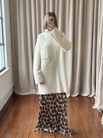 Scanlan Theodore Wool Blend Sweater Dress Cream