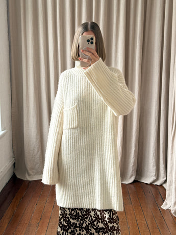 Scanlan Theodore Wool Blend Sweater Dress Cream