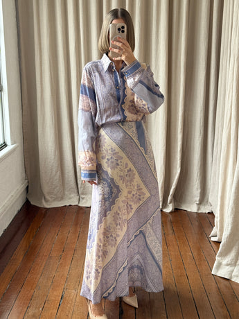 Zimmermann Lucky Relaxed Shirt and Bias Skirt