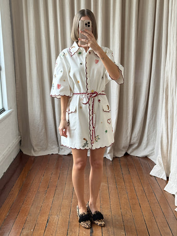Antipodean Queen of Hearts Mini Shirt Dress