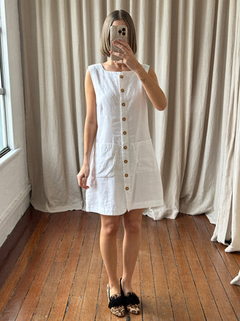 Posse Emma Button Down Dress White