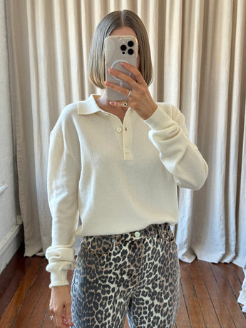 Henne Belle Polo Jumper Cream
