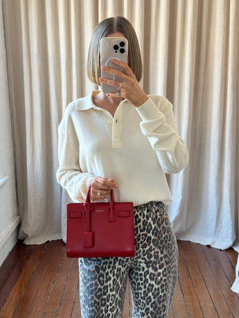 Saint Laurent Baby Sac de Jour Handbag Red