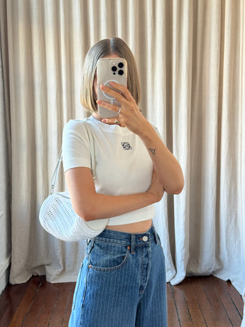 Loewe X Paula's Ibiza Raffia Clutch Bag White
