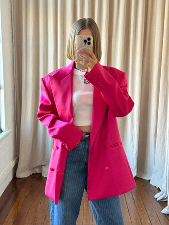 Magda Butrym Double-Breasted Blazer Pink