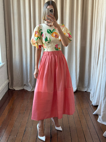 Zimmermann Botanica Midi Skirt Pink