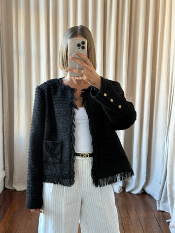 L'Agence Angelina Tweed Jacket Black