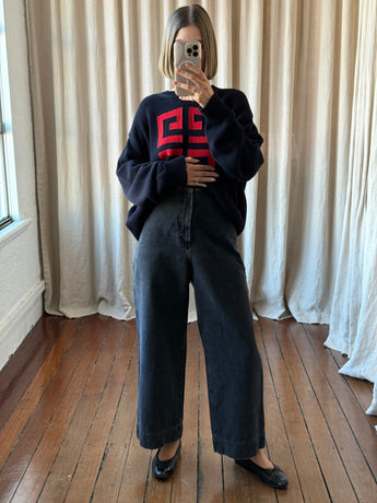 Scanlan Theodore Denim Cropped Jean Black