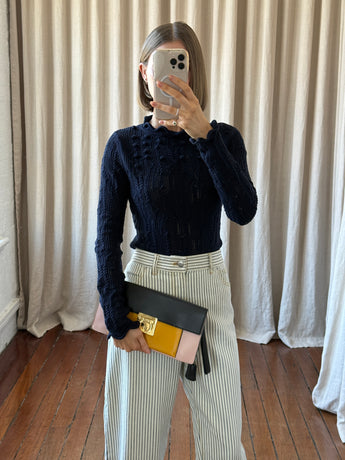 Salvatore Ferragamo Tricolour Leather Clutch