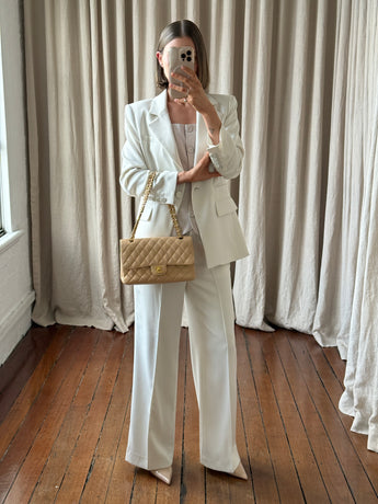 Chanel Medium Classic Double Flap Bag Beige