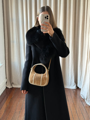 Miu Miu Wander Suede Braided Bag