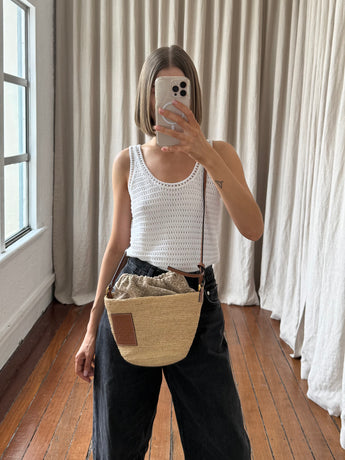 Loewe Slit Pochette Bag in Raffia