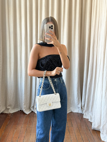 Chanel Small Classic Double Flap Bag White