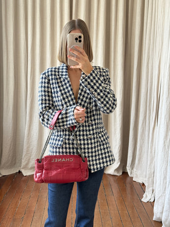 Chanel Square Stitched LAX Shoulder Bag Red