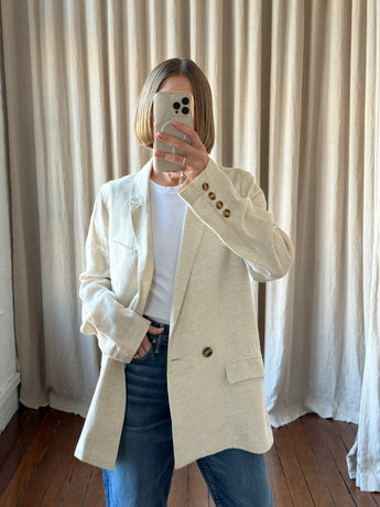 Hansen & Gretel Linen Blazer Ecru