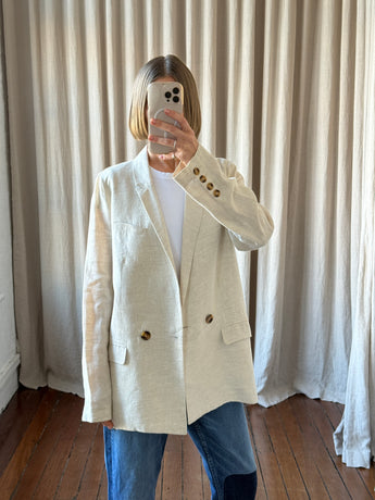 Hansen & Gretel Linen Blazer Ecru