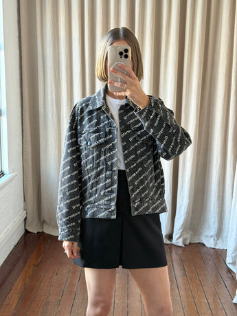 Alexander Wang All-Over Logo Denim Jacket