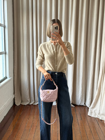 Chanel Crumpled Small Shoulder Bag Baby Pink