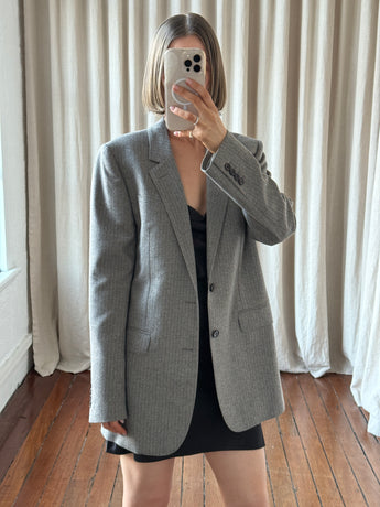 Celine Pinstripe Blazer Grey