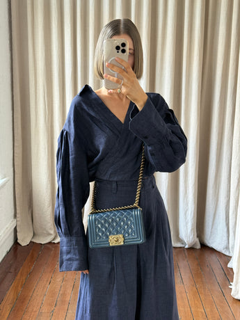 Chanel Small Boy Bag Dark Blue