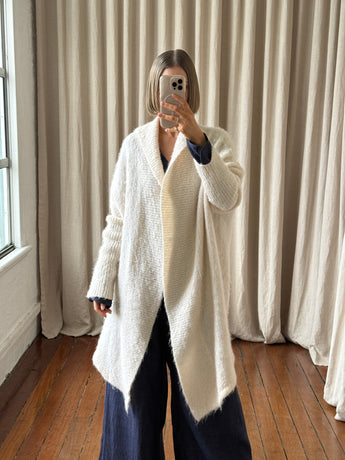 Scanlan Theodore Brushed Mohair Cardigan White