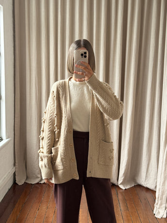 Sandro Wool Cardigan Beige