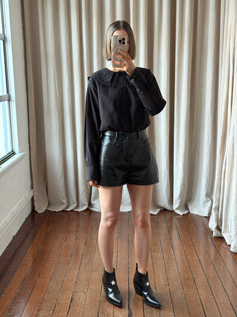 Saint Laurent Faux Leather Shorts